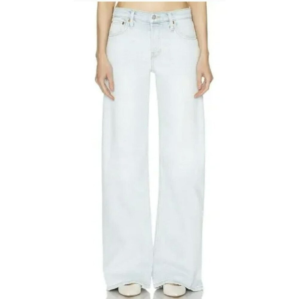 Re/Done Mid Rise Wide Leg Acqua NWT Size 30 Redone - Picture 1 of 6